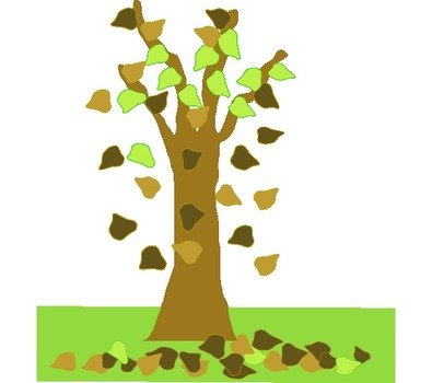 Tree With Leaves Falling At Clkercom Vector N2