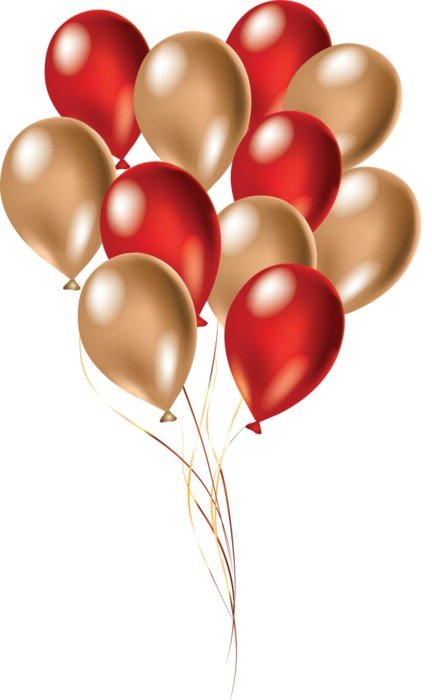Holiday Golden And Red Balloons drawing