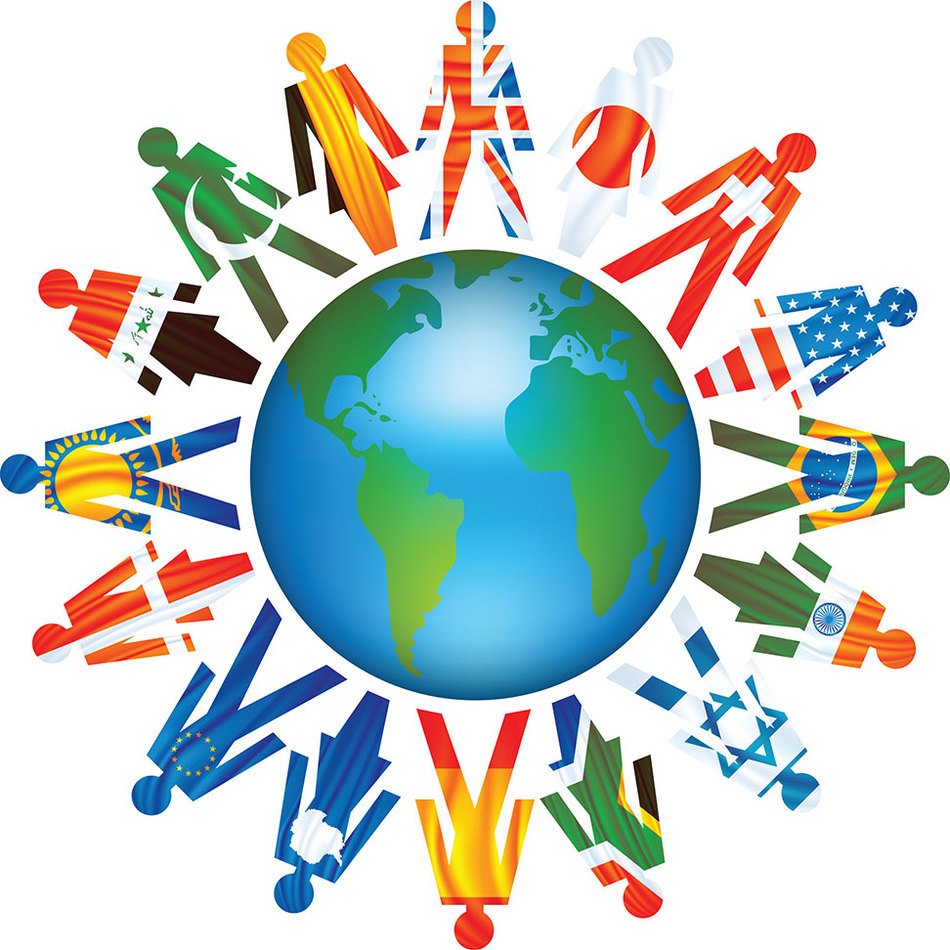 clipart of people around the globe
