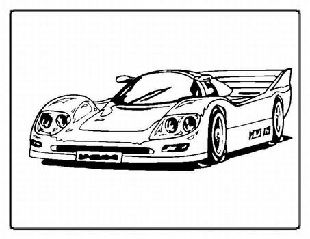 Free Printable Race Car drawing
