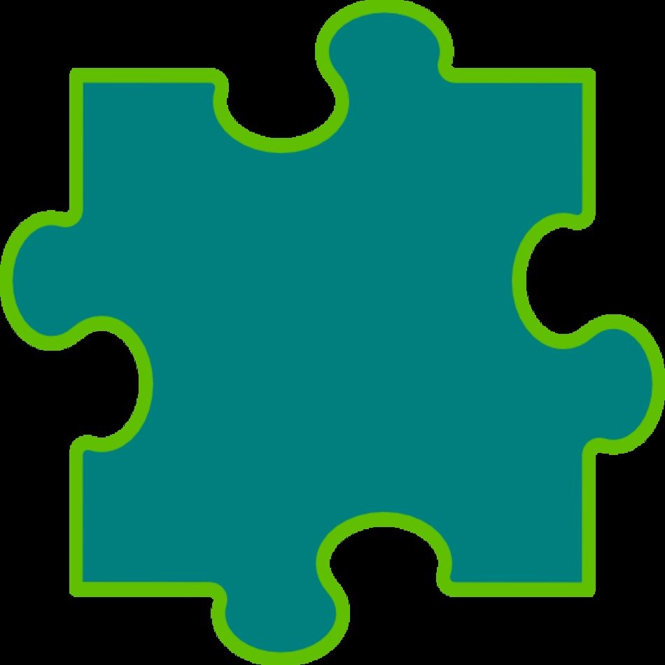 Blue Green Puzzle Piece At Clkercom Vector Online