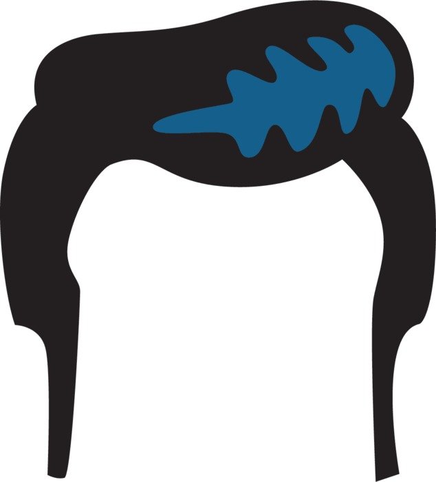 drawn black wig