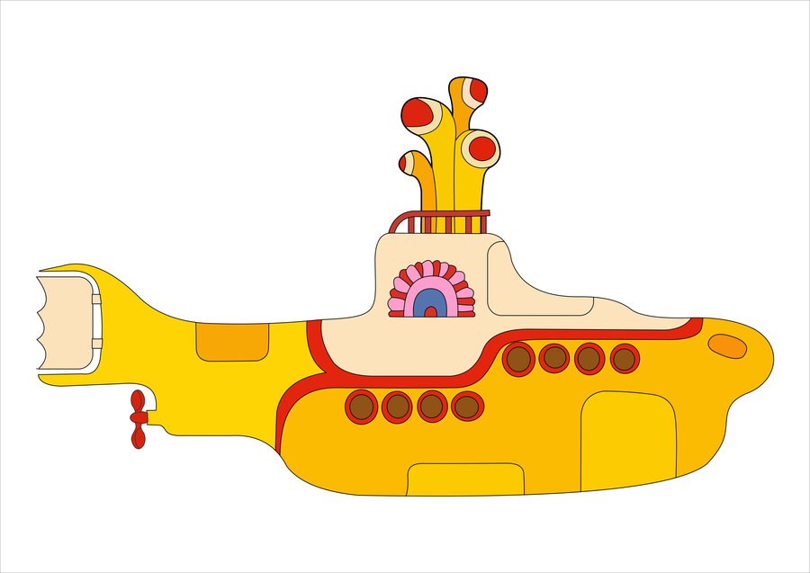 Yellow submarine drawing free image download