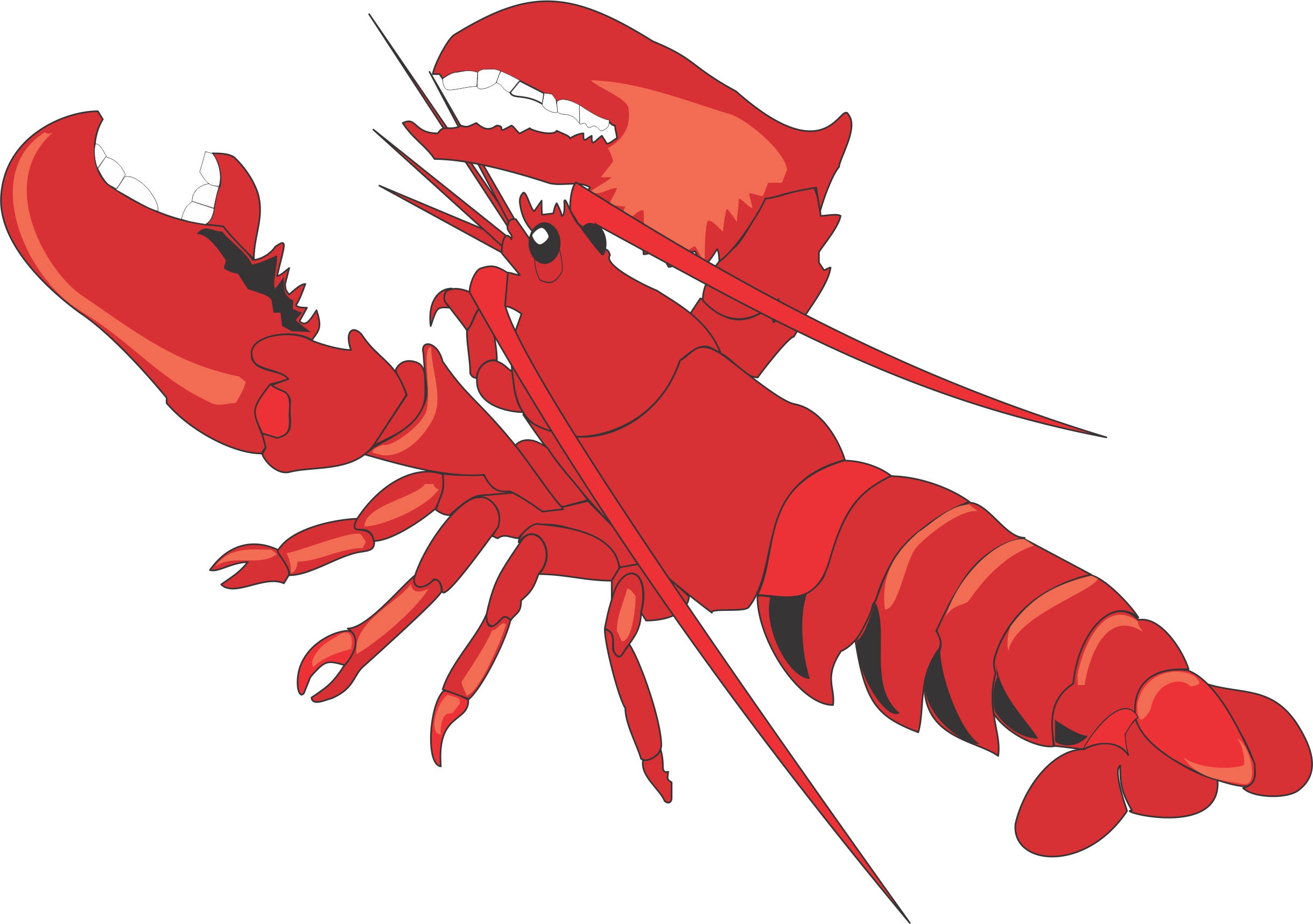 Cartoon big red Lobster free image download