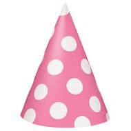 Pink Polka Dot Party Hats 8 At Birthday Direct