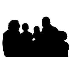 Clip art of the family silhouettes