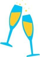 Glasses with wine clipart