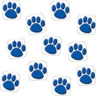 blue animal footprints on a white background