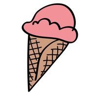 pink cold Ice Cream drawing