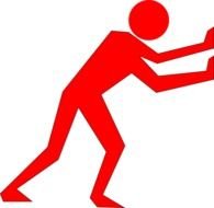 Man Pushing Red At Clkercom Vector Online