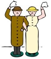 wooden dolls as a married couple