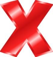 red X on a white background