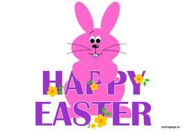 Happy Easter With Bunny Coloring Page