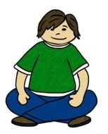 drawn fat boy in a green t-shirt