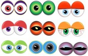 Different colorful eyes clipart