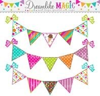 Clipart Set Ice Cream Sweeties Buntings Bunting