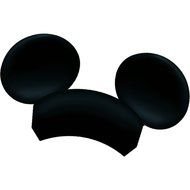 black ears of mickey mouse on a transparent background