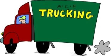 Trucking, cartoon Truck with Driver