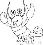 Lobster Drawing Outline Marine Life Black