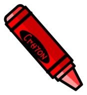 red wax pencil on a white background
