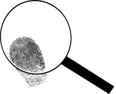 Magnifying Glass on finger print, drawing