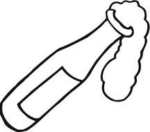 bottle with a foamy drink as a picture for clipart