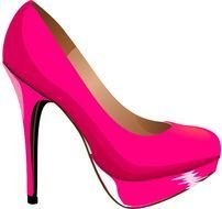 Kids Pink Heels Highheal Shoe Vector Clip