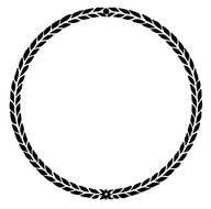 black floral wreath on a white background