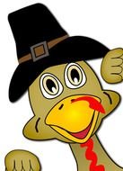 Happy Thanksgiving bird drawing
