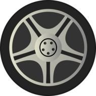 greyscale Car Wheel, drawing