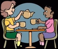 picture tea party of friends at the table