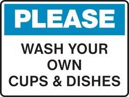 Clipart illustration of Please Wash Your Dishes sign