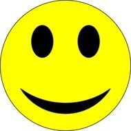 yellow smiley on a black background