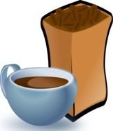 Cup Of Coffee With Sack of Beans