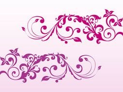 pink and purple floral patterns on a pink background