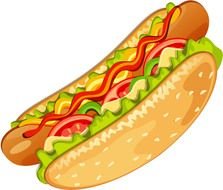 Tasty hot dog clipart