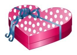 pink heart shaped gift box