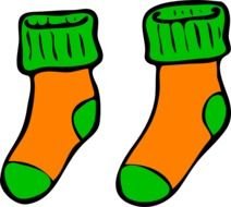 Orange Green Sock At Clkercom Vector Online