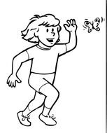 Children and butterfly drawing