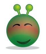 Smiley Green Alien Red At Clkercom Vector Online