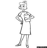 Nurse Coloring Page Free Online