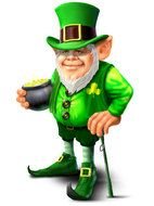 Cute green Leprechaun clipart