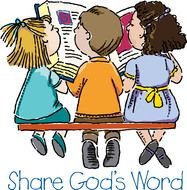 children read a book while sitting on a bench at Sunday school