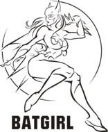 black and white picture Female superhero