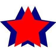 red and blue stars as a graphic image