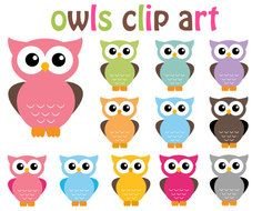Owls Clip art drawing