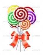 Lollipop Swirl Vector Lollipops With Red Ribbon
