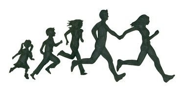 Clip art of running people Silhouettes