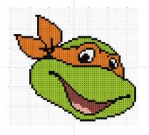 ninja turtle head with orange ribbon on a white background
