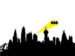 Cartoon Gotham City Skyline Batman